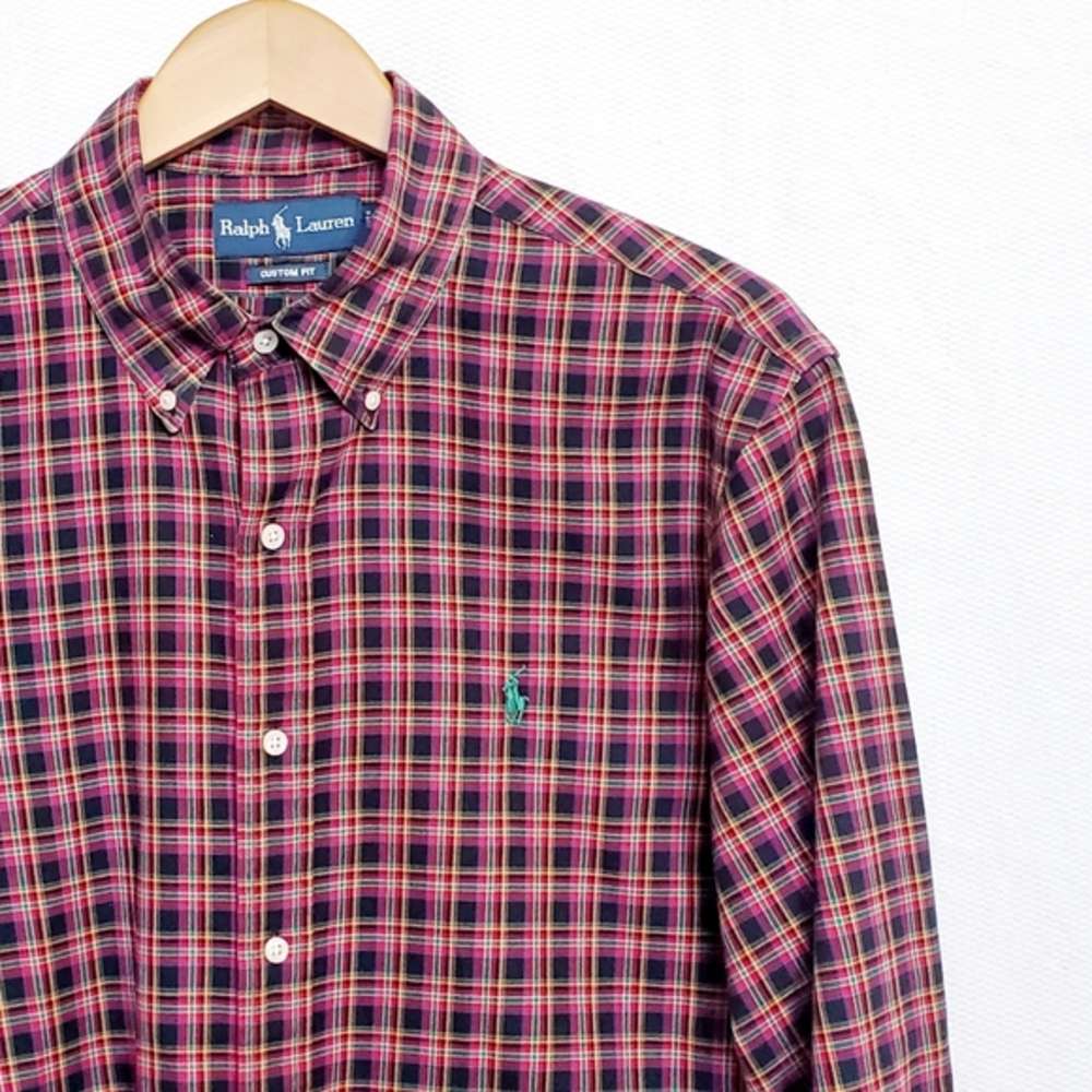 Ralph Lauren Multi Plaid Long Sleeve Button Down Shirt Mens Large